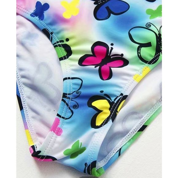 BEAUTY U - Girls Sz 5 - 6 Off-the-Shoulder Butterfly Swimsuit - Picture 8 of 10